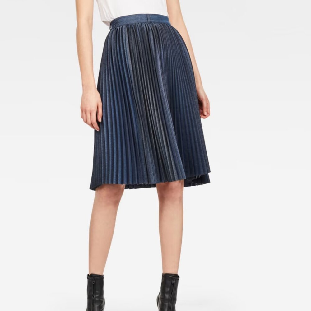 G-Star 30 Years Plisse Skirt, Never Worn, Pleated Denim